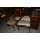 A small group of mixed seating, to include 1920s dressing stool, mahogany stool and two Edwardian