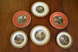 A group of six Victorian Pratt Ware plates.