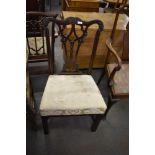 A Reproduction mahogany dining chair of Hepplewhite style, Seat height 48CM.