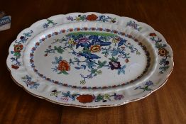 And early 20th century Booths oval meat platter, decorated with Chinese Design, sold together with a