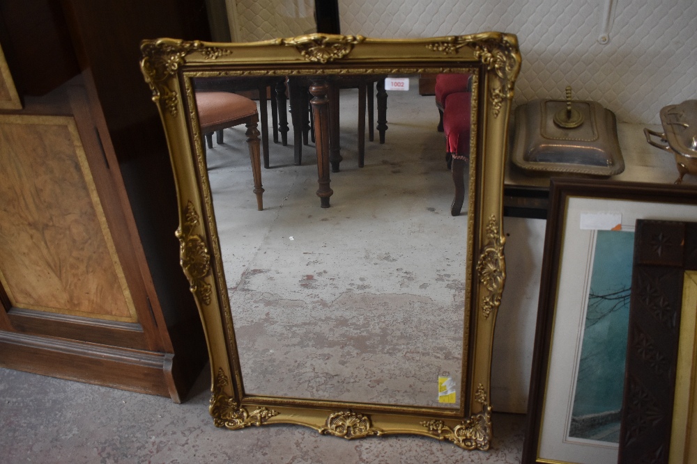 An ornate gilt framed wall mirror