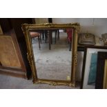 An ornate gilt framed wall mirror