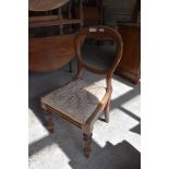 A set of four 1920s mahogany Queen Anne style dining chairs sold along with a Victorian mahogany