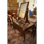 A Victorian mahogany Pembroke table, with reeded edge detail and turned supports, sold together with