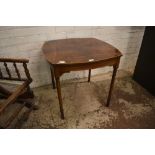 An Edwardian inlaid figured mahogany occasional table, with quarter veneered top over inlaid rails