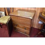 A 19th century mahogany chest commode, the rectangular banded top lifting to reveal the internal