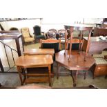 A Victorian mahogany occasional table of canted rectangular form, sold together with a