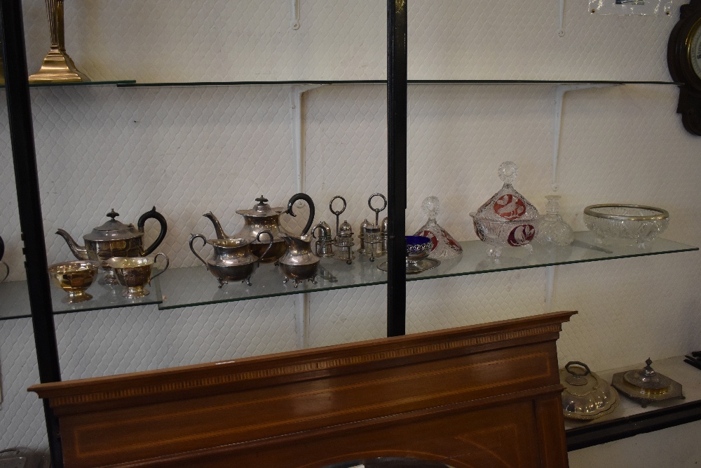 A selection of silver plated tea sets, condiment sets, to include a small selection of glasswares. - Image 2 of 2