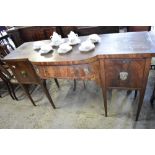 An Edwardian mahogany sideboard, of Georgian design. 92CM. X. 167CM.