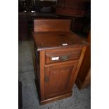 A 19th century mahogany pot cupboard. with single drawer over panelled door 90CM.