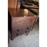 A George III Mahogany chest commode, with hinged lift up cover over dummy drawers 74CM.