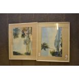 Two 20th century Caribbean scene watercolours signed Janiu and Siaik