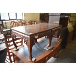 A pair of modern Oriental hardwood coffee tables, inlaid with the brass scrolling designs 42CM X.