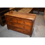 A 19th century figured mahogany chest of 3/2/2 drawers, 86CM. X. 124CM.
