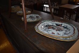 Twenty two pieces of Victorian Ashworth Brothers chinoiserie design dinnerware