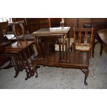 A nest of four Edwardian mahogany tables with slender spindle supports, largest. 72CM. Sold together
