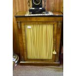 A late Victorian inlaid walnut and ormolu mounted vitrine cabinet, with large central glazed door