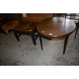 An Edwardian banded mahogany circular occasional table, sold together with a 20th century foliate