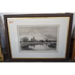 After A H Haig, A Victorian monochrome print, Cathedral scene, mounted framed and glazed.