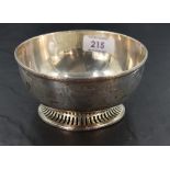 An Edwardian Silver Bowl having engraved swag and bow pattern with perforated foot, dated 1909,
