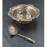 An Edwardian silver bonn bonn dish, of circular form having pierced decoration, makers mark George