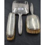 A German 800 white metal dressing table set having crescent moon and crown mark, gross weight of