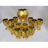 A selection of vintage gilt finish glasses, goblets and similar.