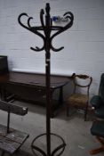 A traditional bentwood hat stand