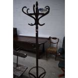 A traditional bentwood hat stand