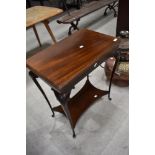 A 19th Century mahogany fold over card table having undershelf and cabriole legs