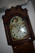 A 19th Century mahogany cased long case clock having 8 day movement and moon phase painted dial,