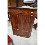 A 19th Century mahogany corner wall cupboard