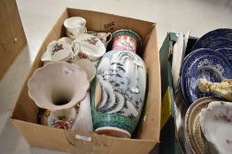 A selection of ceramics including Bone Windsor china