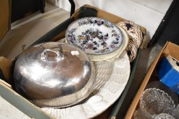 A selection of ceramics including large serving dish and cake plates