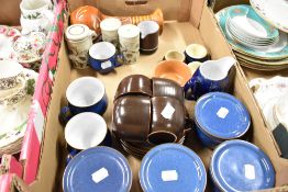 A selection of vintage dinner wares including Denby and Hornsea pottery
