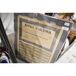 A mid century Roxy cinema share holders certificate