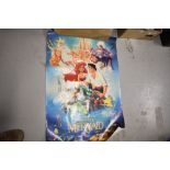 1990 movie film poster for Disney The Little Mermaid , banned version with phallic castle