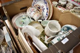 A selection of ceramics including antique jugs and plates