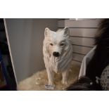 A large Italian ceramic Samoyed dog figure by Capodimonte