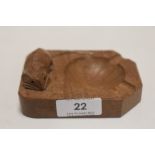 An early 20th century Robert Thompson Mouseman ashtray bearing typical mouse carved signature