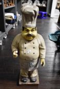 A vintage mid century ceramic shop display Chef figure having lost a thumb