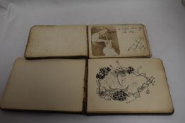 Two early 20th century autograph books containing mostly sketches and poetry