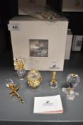 A selection of modern Swarovski silver crystal glass studies including Crystal Memories and Classics