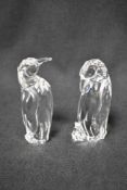 Two modern Swarovski silver crystal glass animal studies of Penguin with boxes