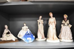 Seven figurines including Coalport Dee and Royal Doulton Samantha