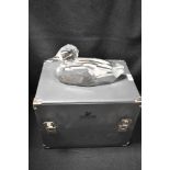 A modern Swarovski silver crystal glass figurine of a large duck