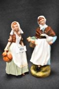 Two Royal Doulton figurines, The Milkmaid HN2057A and A Country Lass HN1991A