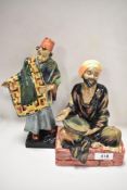 Two Royal Doulton figures, Carpet Seller (restored hand) HN1464 and Mendicant HN1365