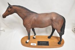 A Beswick study, Large Racehorse, connoisseur horse collection, brown, matt, on plinth 1564