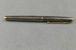 A Parker 75 Cicele vacu fill sterling silver fountain pen. Approx 12.8cm